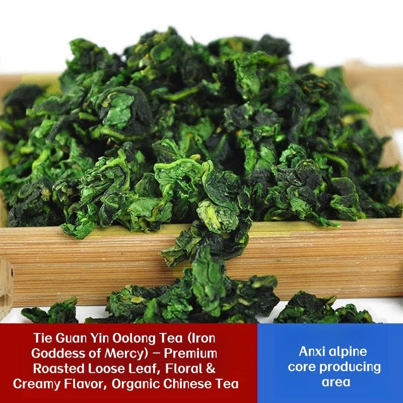 Tie Guan Yin Oolong Tea (Iron Goddess of Mercy) - Premium Roasted Loose Leaf, Floral & Creamy Flavor, Organic Chinese Tea